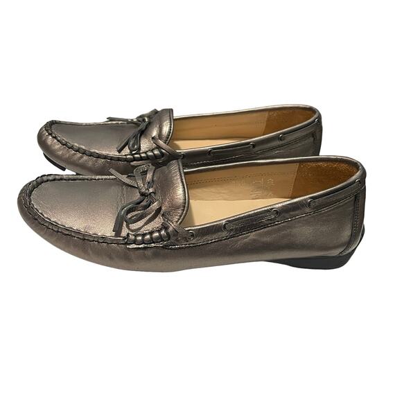 VANELI Matte Gold Driving Mocs Loafers Genuine Leather Styled in Italy Size 7.5 - Picture 5 of 13
